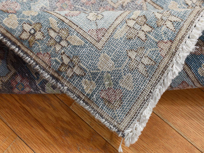 Kerman Vintage hand-knotted wool rug in Gray & Blue, 1'8" x 3'7" — SKU O087775 (view 3)