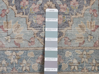 Kerman Vintage hand-knotted wool rug in Gray & Blue, 1'8" x 3'7" — SKU O087775 (view 5)