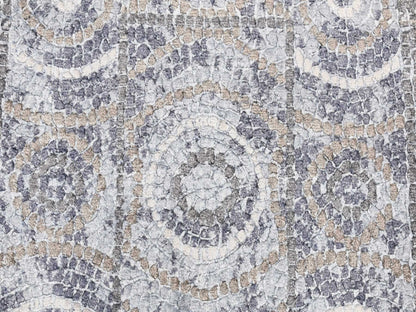 Modern / Contemporary hand-knotted wool/silk rug in Gray, 2'2" x 2'10" — SKU O087778 (view 6)