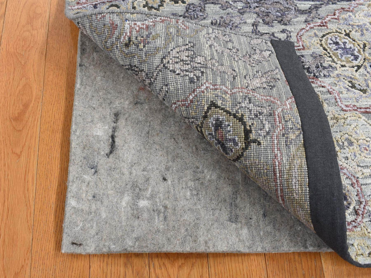 Transitional hand-knotted wool/silk rug in Gray, 2' x 3'1" — SKU O087782 (view 3)