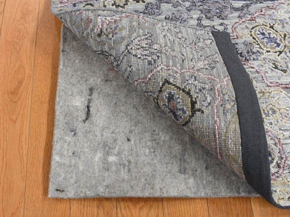 Transitional hand-knotted wool/silk rug in Gray, 2' x 3'1" — SKU O087782 (view 3)