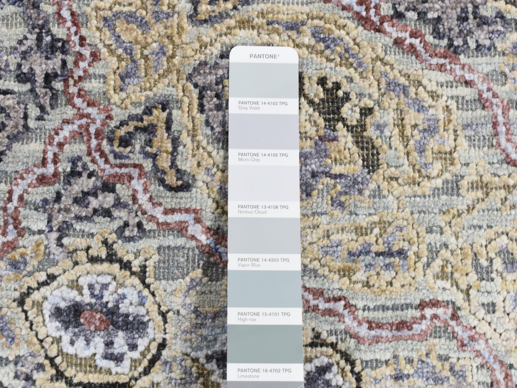 Transitional hand-knotted wool/silk rug in Gray, 2' x 3'1" — SKU O087782 (view 5)