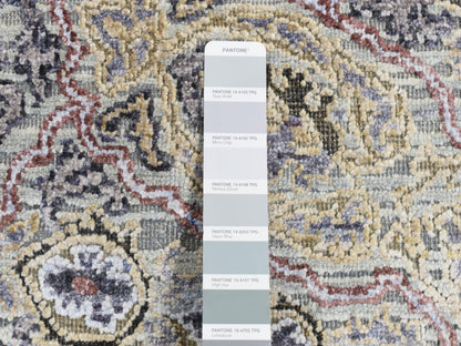 Transitional hand-knotted wool/silk rug in Gray, 2' x 3'1" — SKU O087782 (view 5)