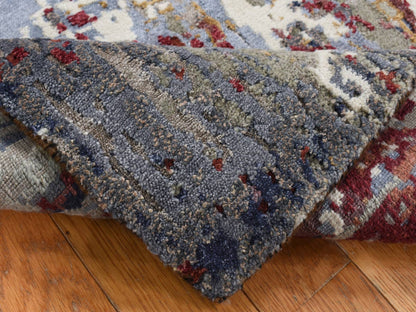 Modern / Contemporary hand-knotted wool/silk rug in Gray, 2' x 3' — SKU O087787 (view 4)