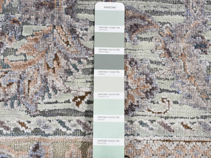 Green 2'0" x 3'0" Oushak / Peshawar Hand knotted Wool/Silk Rug - Sku: O087790