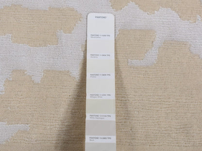 Beige 2'0" x 3'0" Modern and Contemporary Hand knotted Wool/Silk Rug - Sku: O087793