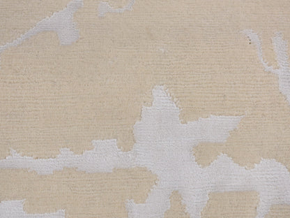 Beige 2'0" x 3'0" Modern and Contemporary Hand knotted Wool/Silk Rug - Sku: O087793