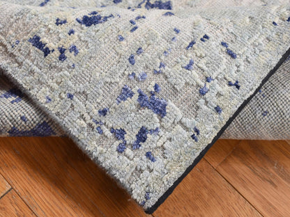 Grey 2'0" x 3'1" Transitional Hand knotted Wool/Silk Rug - Sku: O087794