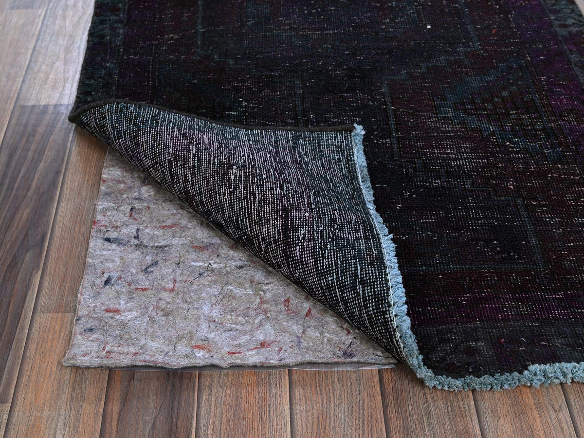Hamadan Vintage hand-knotted wool runner in Overdyed & Brown, 2'8" x 12'1" — SKU O0877 (view 3)
