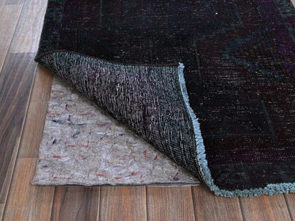 Hamadan Vintage hand-knotted wool runner in Overdyed & Brown, 2'8" x 12'1" — SKU O0877 (view 3)