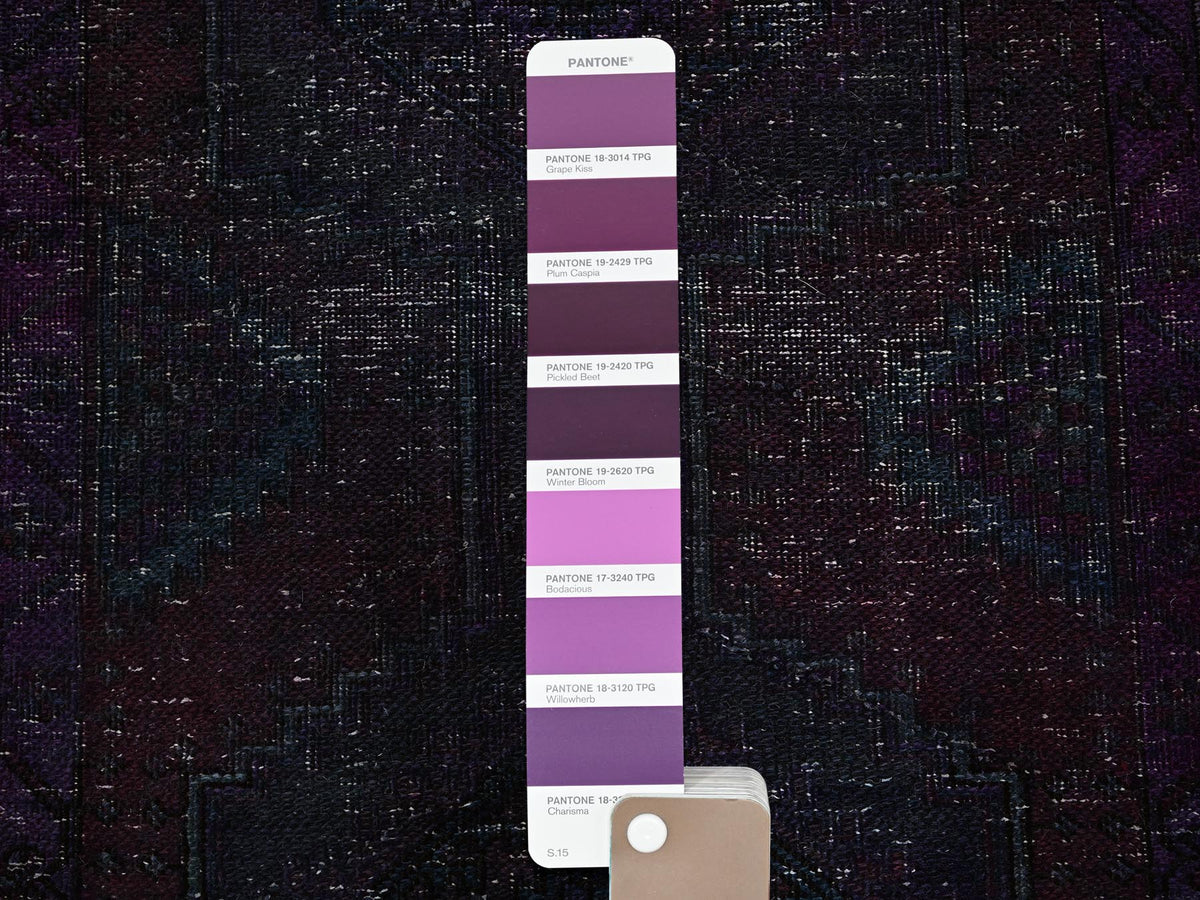 Hamadan Vintage hand-knotted wool runner in Overdyed & Brown, 2'8" x 12'1" — SKU O0877 (view 4)