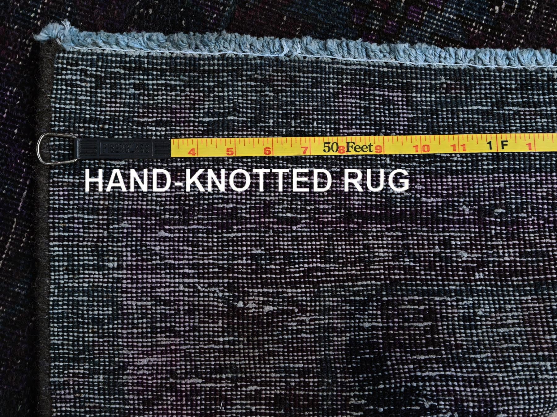 Hamadan Vintage hand-knotted wool runner in Overdyed & Brown, 2'8" x 12'1" — SKU O0877 (view 7)