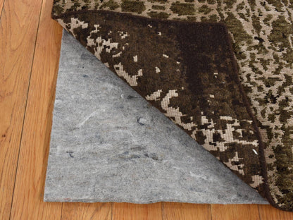 Green 2'0" x 2'9" Modern / Contemporary Hand knotted Wool/Silk Rug - Sku: O087800
