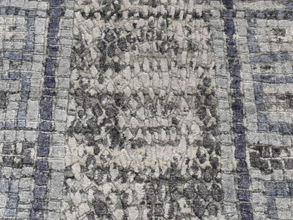 Modern / Contemporary hand-knotted wool/silk rug in Gray, 2'3" x 3'2" — SKU O087805 (view 6)