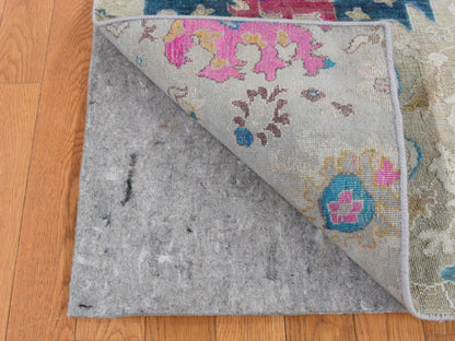 Oushak Modern / Contemporary hand-knotted wool/silk rug in Gray, 2' x 3' — SKU O087807 (view 3)