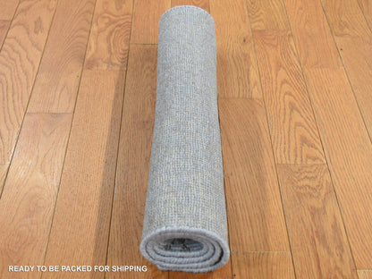 Modern / Contemporary hand-knotted wool/silk rug in Gray, 2' x 3' — SKU O087808 (view 7)