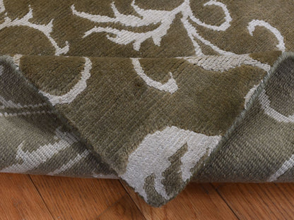 Brown 2'0" x 2'9" Modern / Contemporary Hand knotted Wool/Silk Rug - Sku: O087809