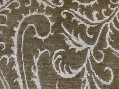 Brown 2'0" x 2'9" Modern / Contemporary Hand knotted Wool/Silk Rug - Sku: O087809