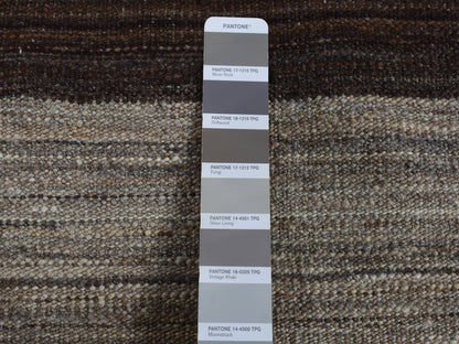Brown 2'0" x 3'0" Flat Weave Hand woven Wool Rug - Sku: O087817