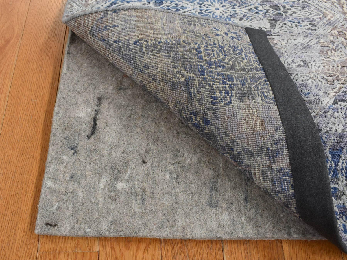 Modern / Contemporary hand-knotted wool/silk rug in Gray, 2' x 3'1" — SKU O087818 (view 3)
