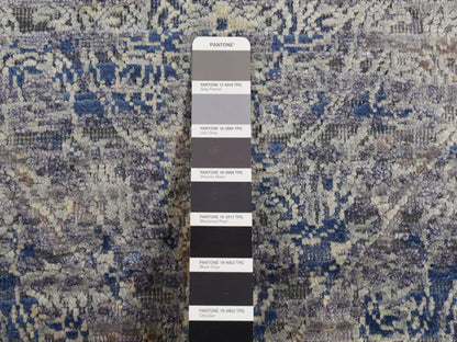 Modern / Contemporary hand-knotted wool/silk rug in Gray, 2' x 3'1" — SKU O087818 (view 5)