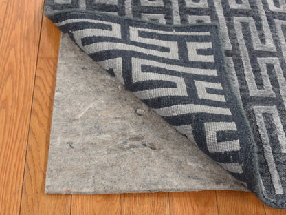 Modern / Contemporary hand-knotted wool/silk rug in Gray, 2' x 2'10" — SKU O087821 (view 3)