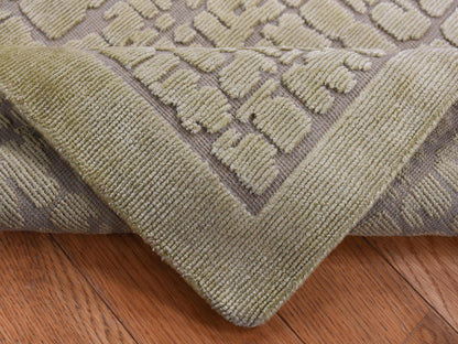 Beige 2'0" x 3'0" Modern and Contemporary Hand knotted Wool Rug - Sku: O087829