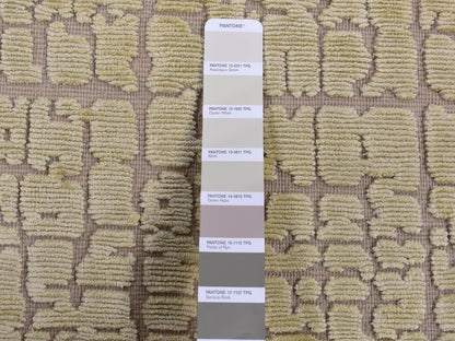 Beige 2'0" x 3'0" Modern and Contemporary Hand knotted Wool Rug - Sku: O087829