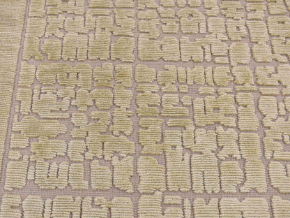 Beige 2'0" x 3'0" Modern and Contemporary Hand knotted Wool Rug - Sku: O087829