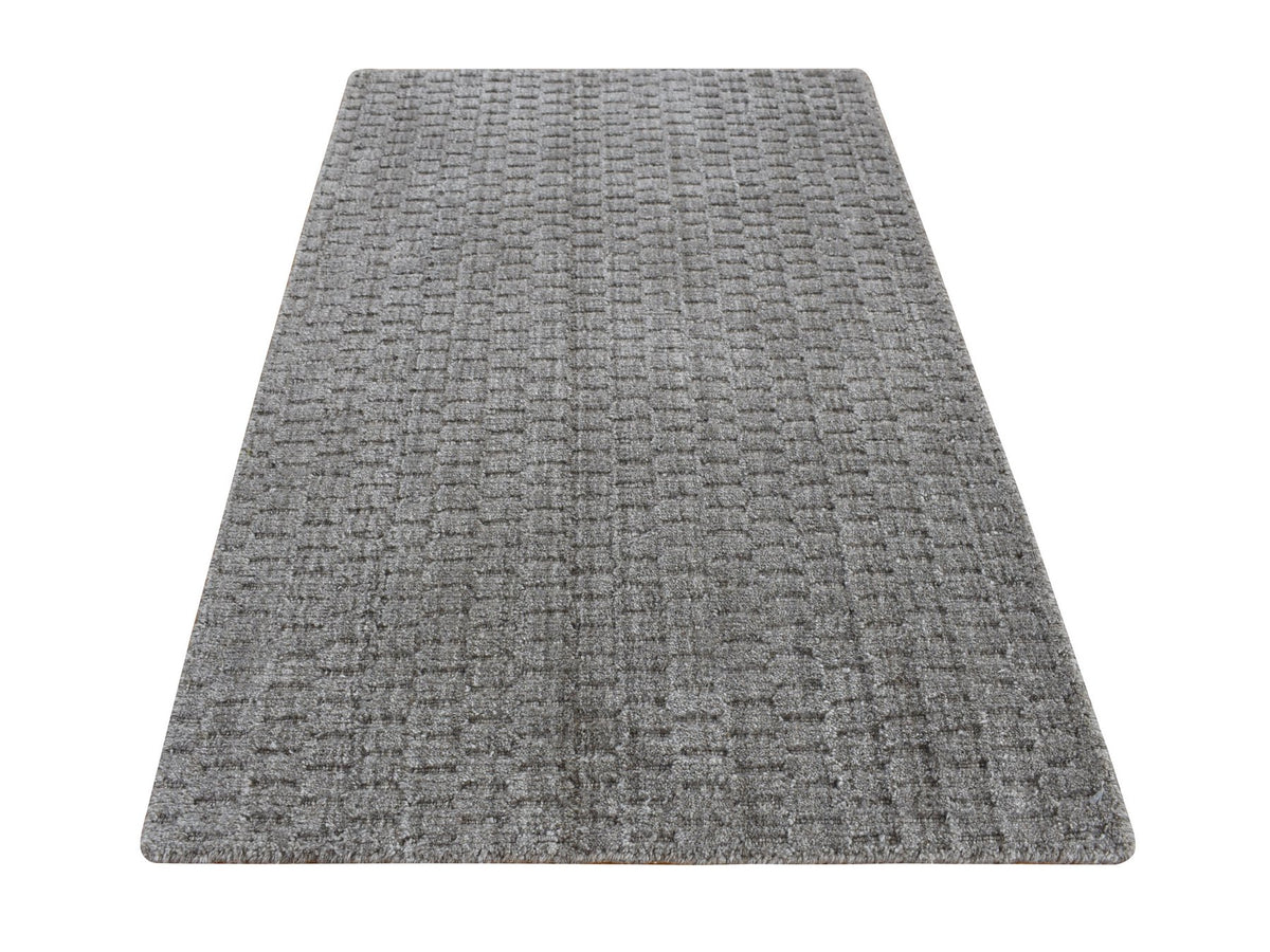Modern / Contemporary hand-knotted wool rug in Gray, 2' x 3' — SKU O087830