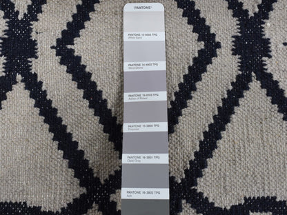 Kilim Flat-Weave hand-knotted wool runner in Gray, 2'9" x 6' — SKU O087834 (view 5)