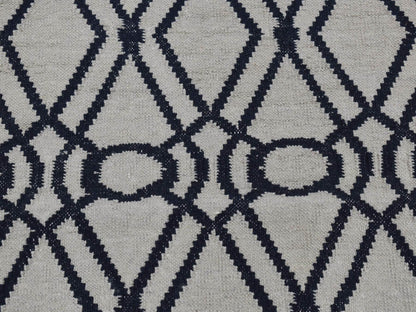 Kilim Flat-Weave hand-knotted wool runner in Gray, 2'9" x 6' — SKU O087834 (view 6)