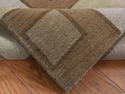Brown 1'10" x 2'10" Modern / Contemporary Hand knotted Wool Rug - Sku: O087836