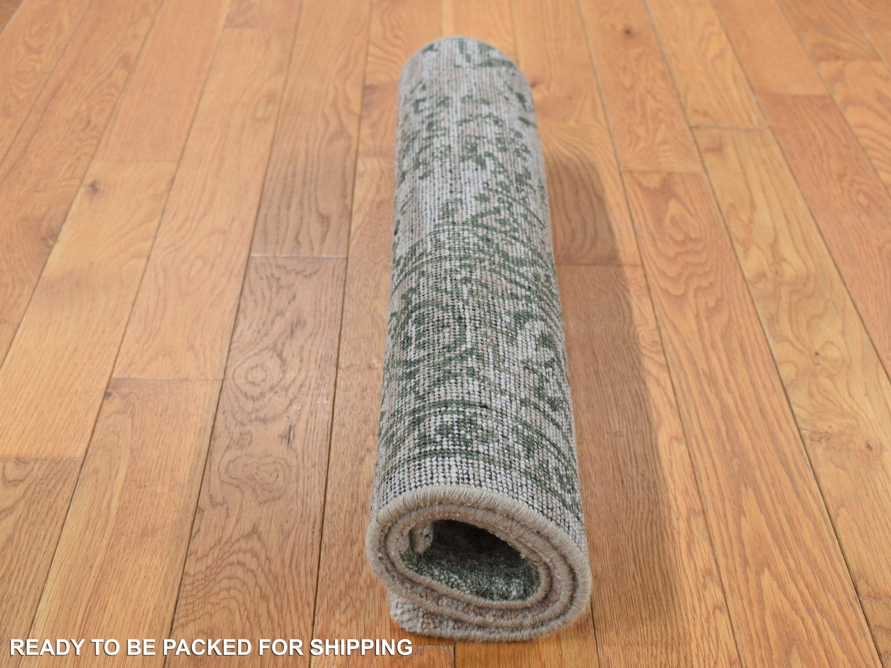 Heriz Transitional hand-knotted wool/silk rug in Gray, 2' x 3' — SKU O087837 (view 7)