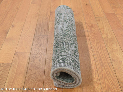 Heriz Transitional hand-knotted wool/silk rug in Gray, 2' x 3' — SKU O087837 (view 7)