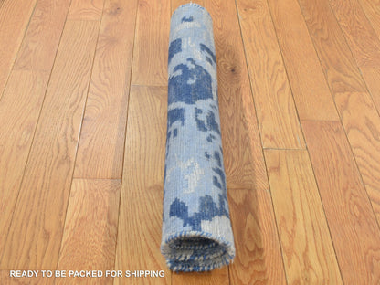 Modern / Contemporary hand-knotted wool rug in Blue, 2' x 3' — SKU O087842 (view 7)