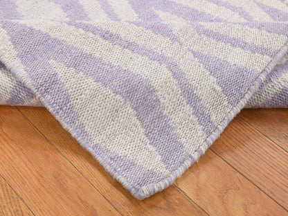 Purple 2'8" x 8'0" Flatweave / Kilim Hand woven Wool Rug - Sku: O087844