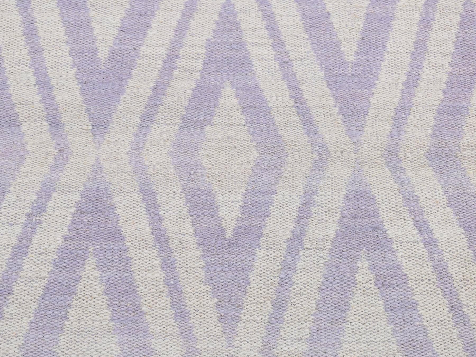 Kilim Flat-Weave hand-knotted wool runner in Purple, 2'8" x 8' — SKU O087844 (view 5)
