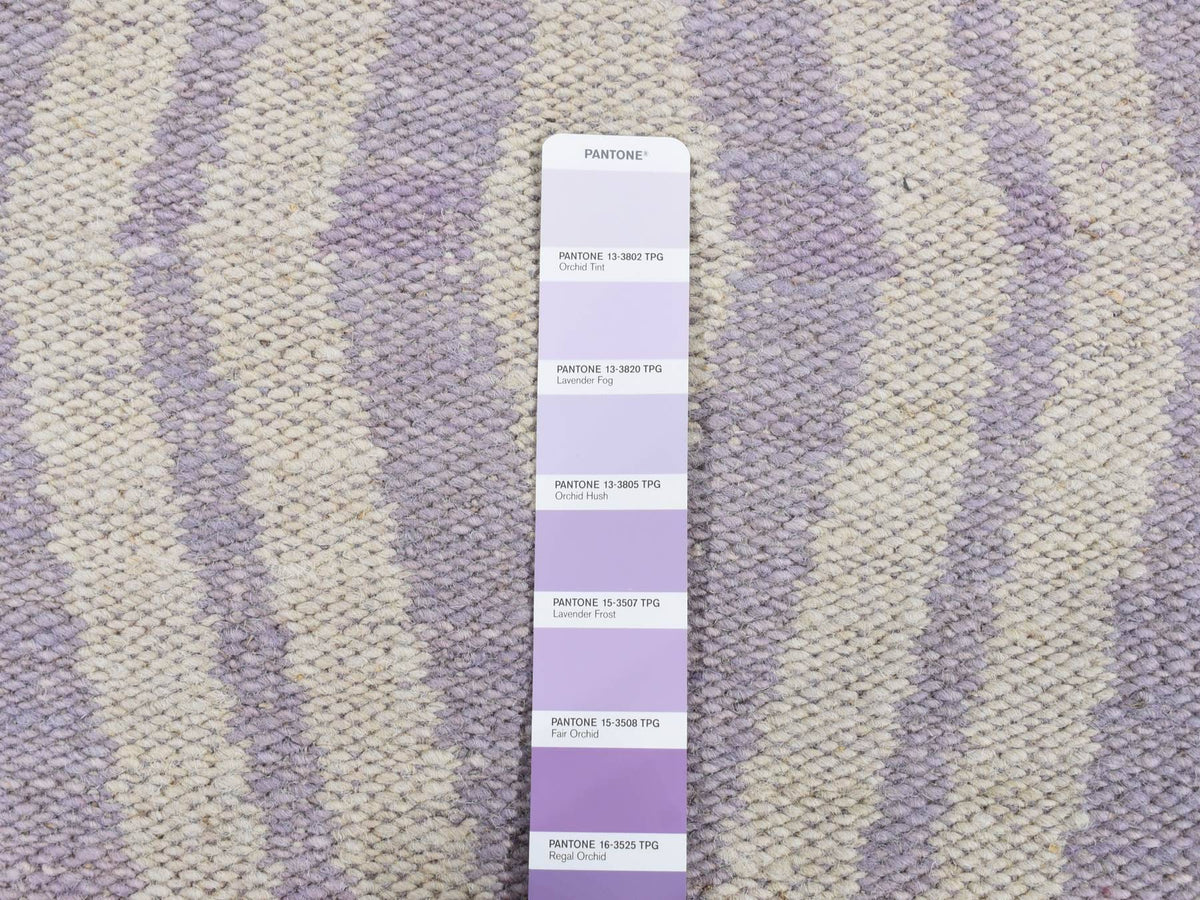 Kilim Flat-Weave hand-knotted wool runner in Purple, 2'8" x 8' — SKU O087844 (view 6)