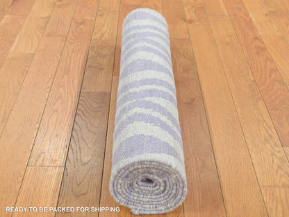 Kilim Flat-Weave hand-knotted wool runner in Purple, 2'8" x 8' — SKU O087844 (view 7)