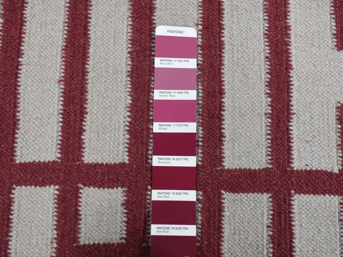 Kilim Flat-Weave hand-knotted wool runner in Red, 2'5" x 6'1" — SKU O087846 (view 6)