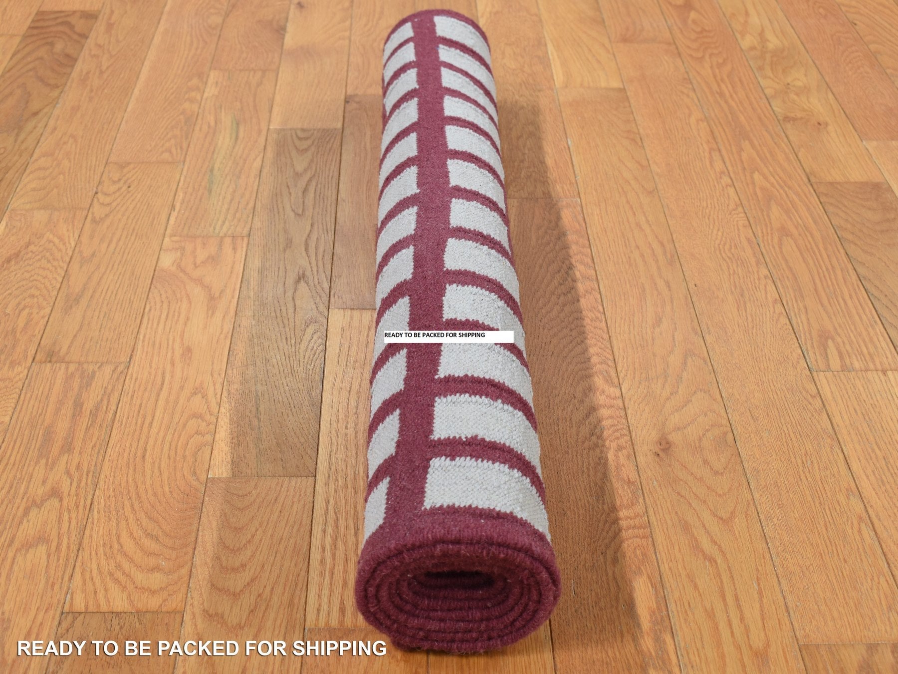 Kilim Flat-Weave hand-knotted wool runner in Red, 2'5" x 6'1" — SKU O087846 (view 7)