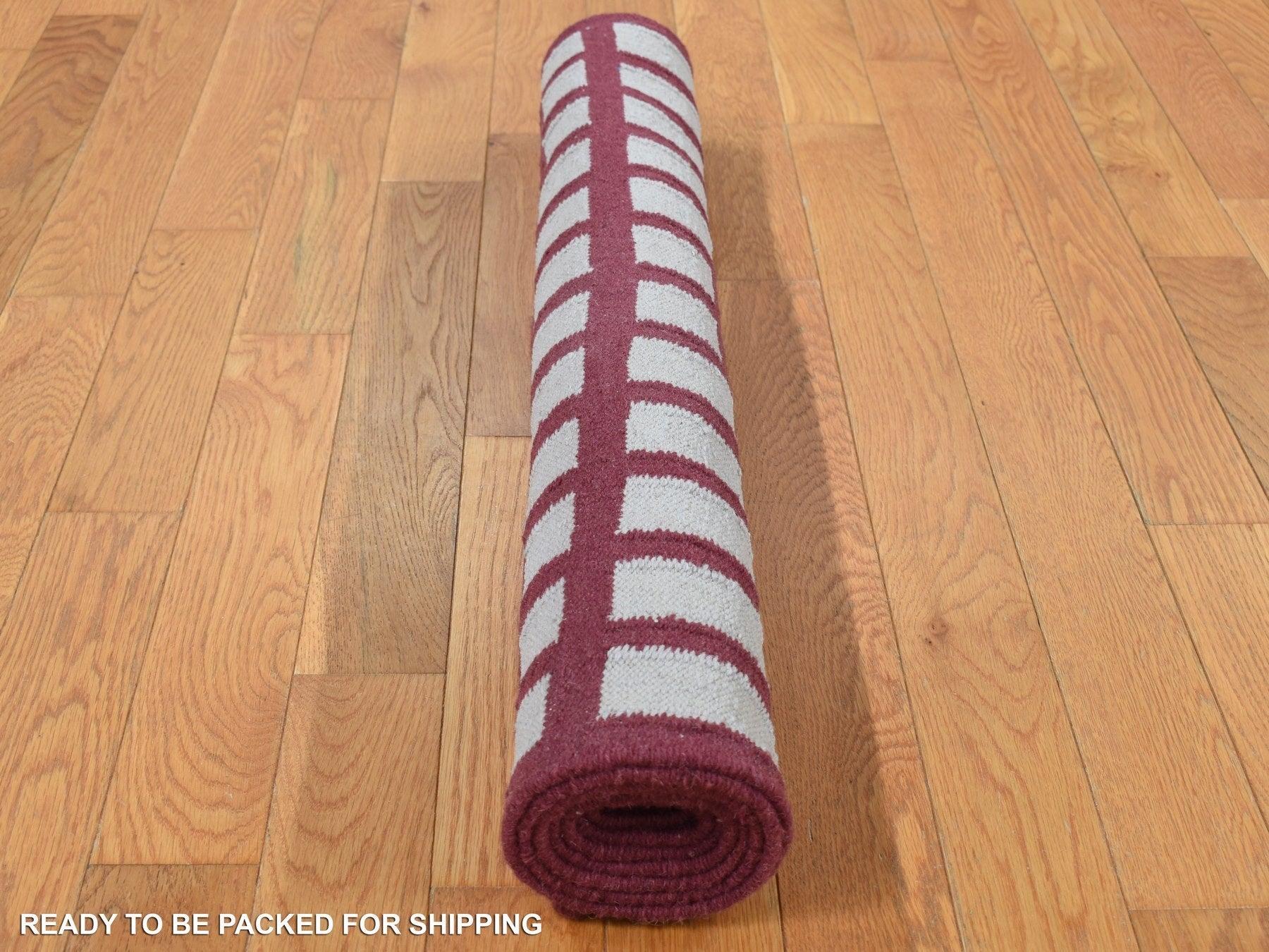Kilim Flat-Weave hand-knotted wool runner in Red, 2'5" x 6'1" — SKU O087847 (view 7)