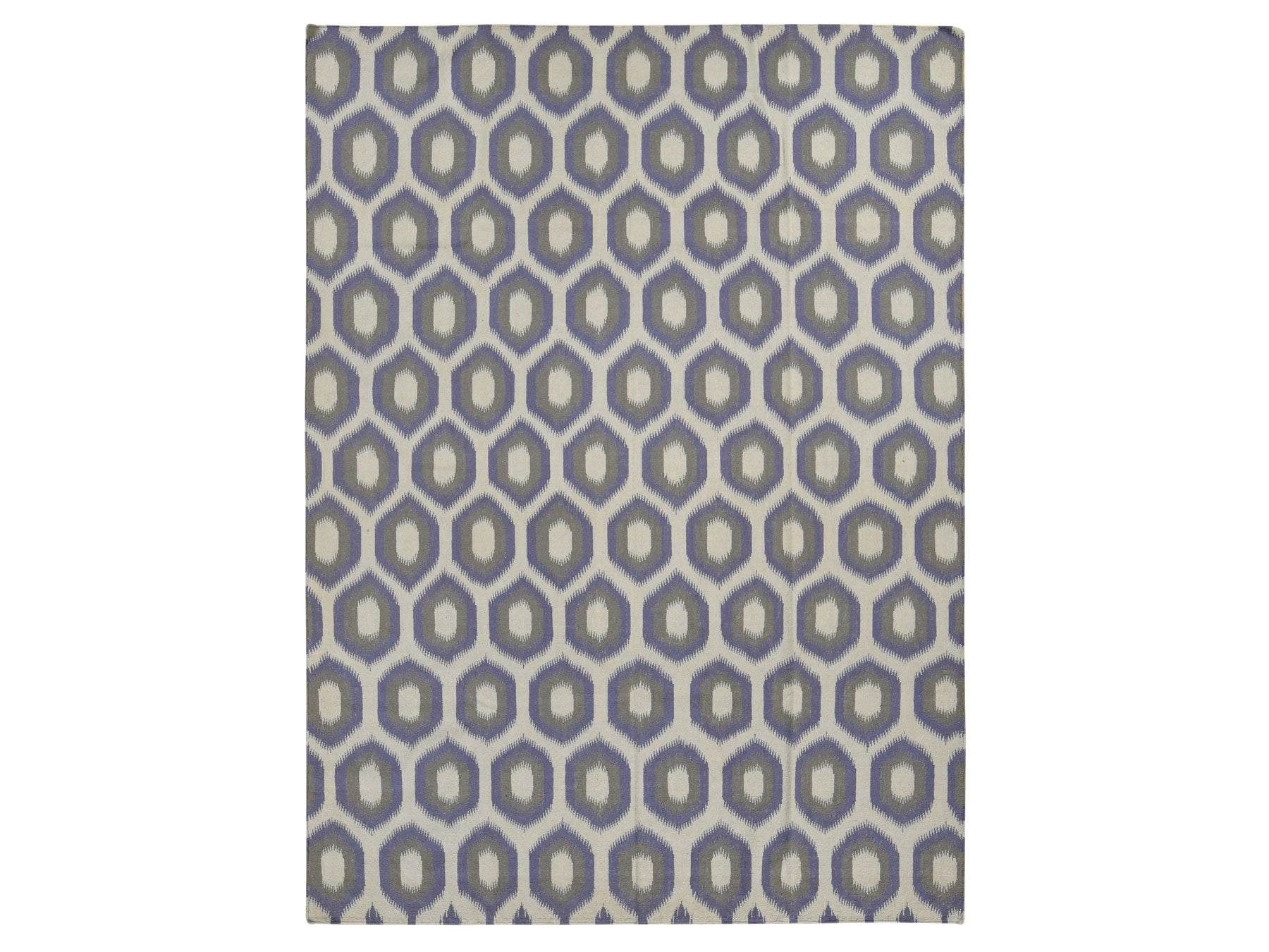 Kilim Flat-Weave hand-knotted wool rug in Blue, 8'10" x 12'2" — SKU O087860