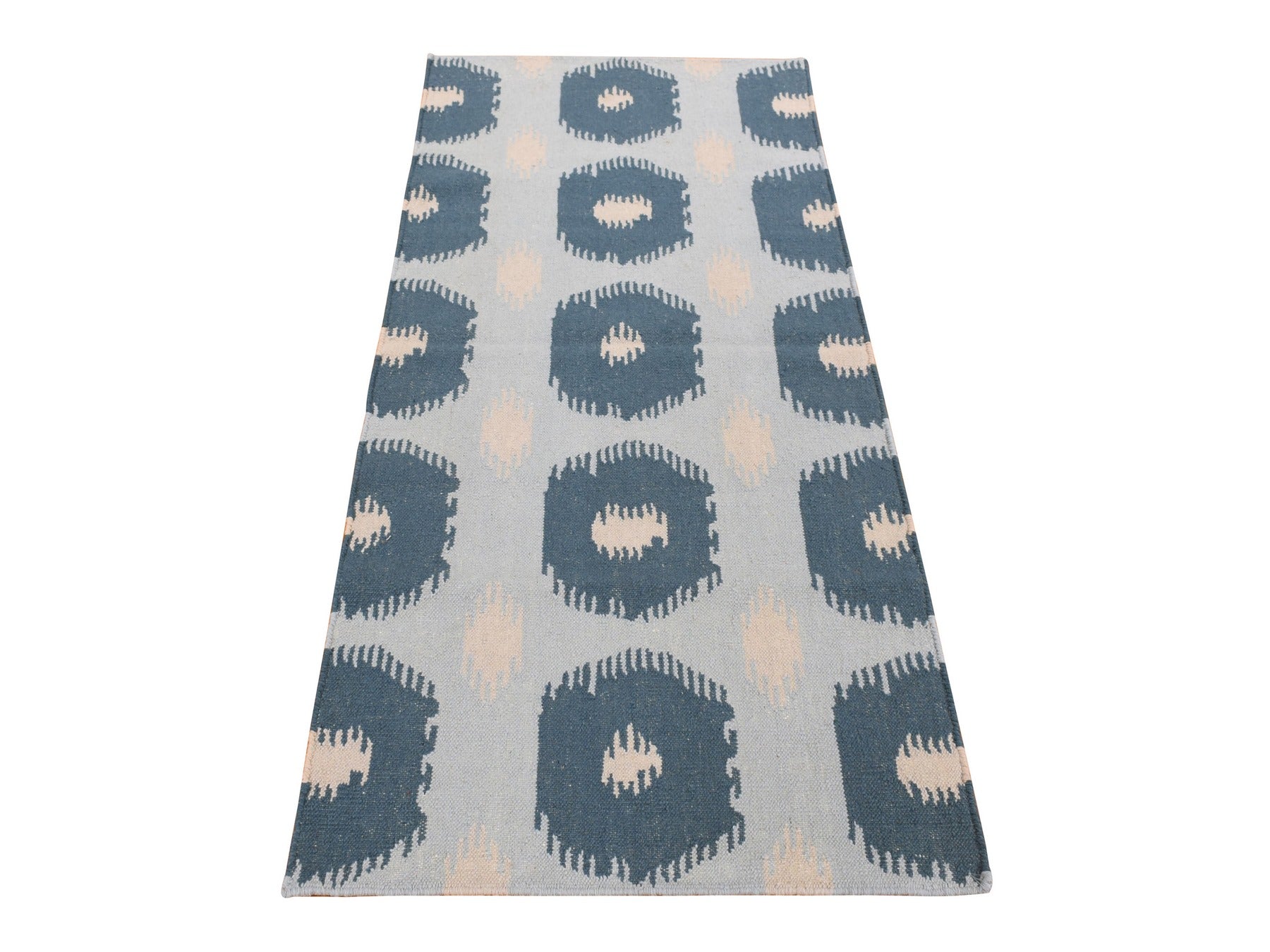 Flatweave / Kilim hand-knotted wool runner in Blue, 2'7" x 6'1", SKU O087863