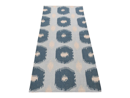 Flatweave / Kilim hand-knotted wool runner in Blue, 2'7" x 6'1", SKU O087863