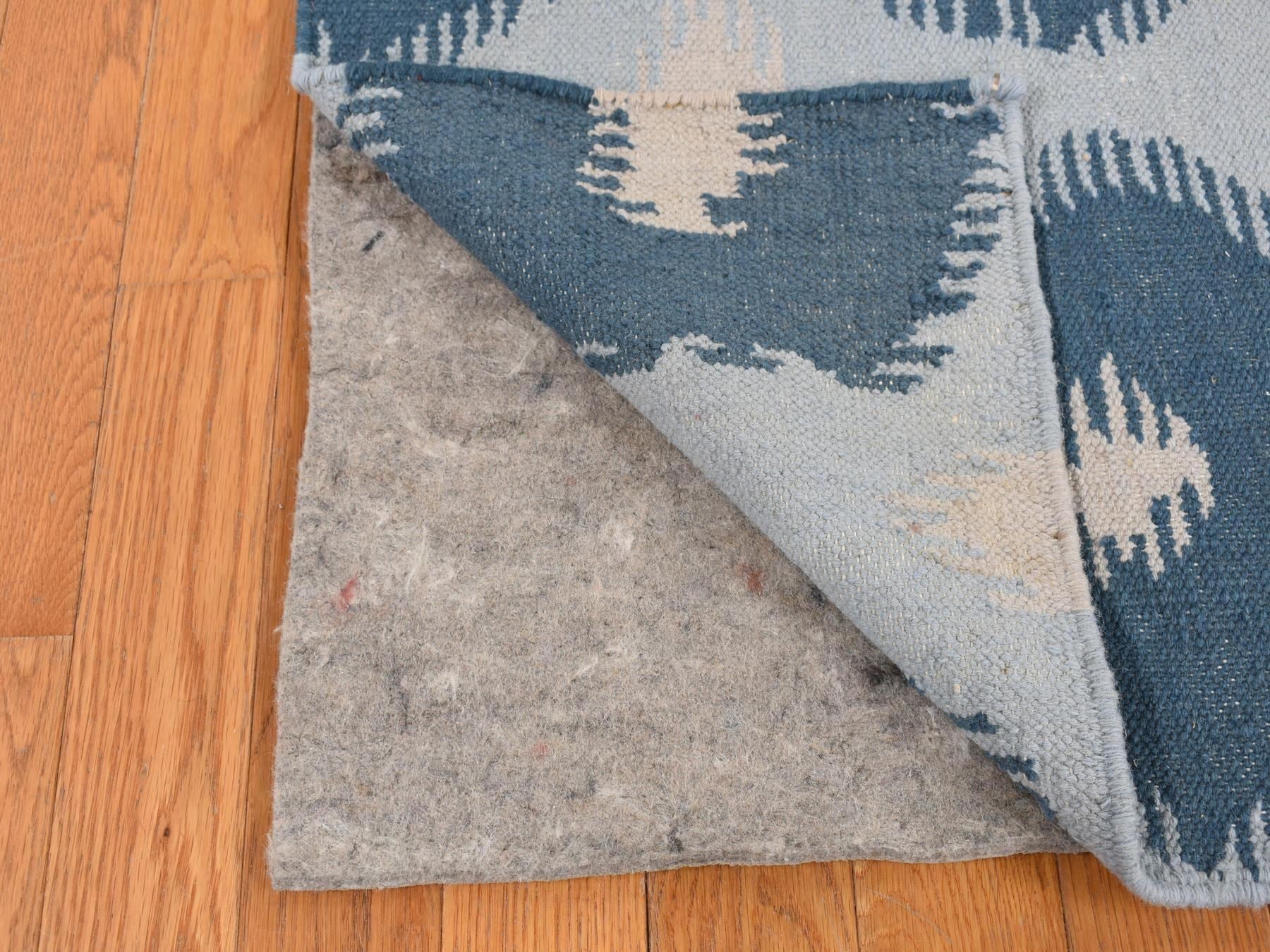 Flatweave / Kilim hand-knotted wool runner in Blue, 2'7" x 6'1", SKU O087863