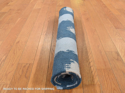 Flatweave / Kilim hand-knotted wool runner in Blue, 2'7" x 6'1", SKU O087863