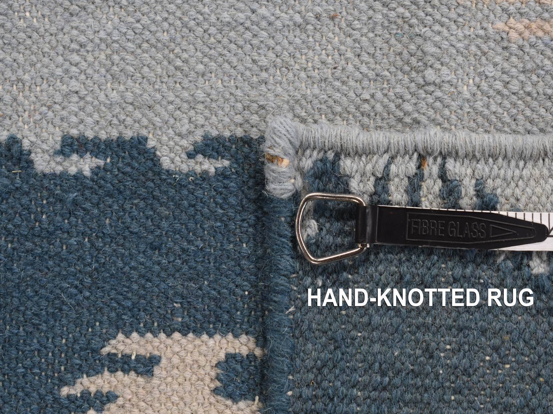 Flatweave / Kilim hand-knotted wool runner in Blue, 2'7" x 6'1", SKU O087863