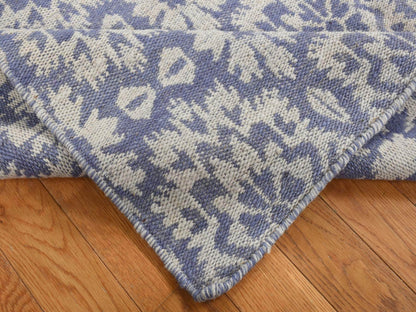 Purple 5'3" x 7'5" Flatweave / Kilim Hand woven Wool Rug - Sku: O087865